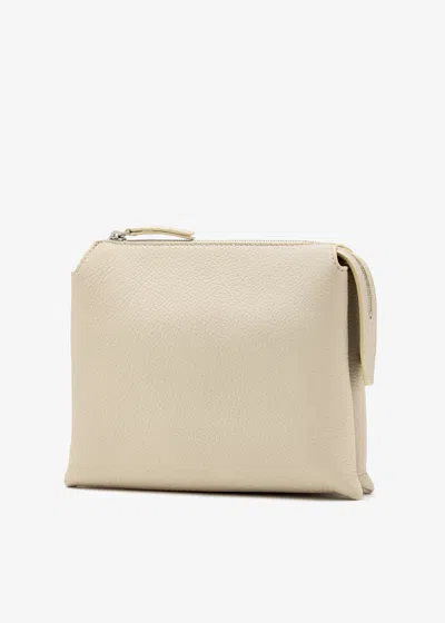 The Row Zipper Shoulder Bag In White