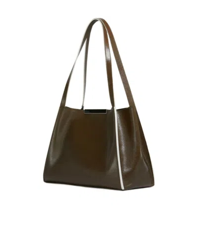 Marni Small Rectangular Tote Bag With Dual Handles In Brown