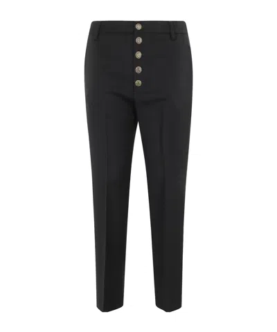 Dondup Button-fastening Pocket Tailored Trousers In Black