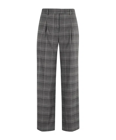 Seventy High-waisted Straight Leg Pants With Prince Of Wales Pattern In Multi