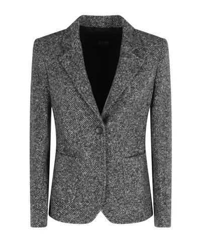 Seventy Tailored Gray Jacket With Notched Lapel In Black