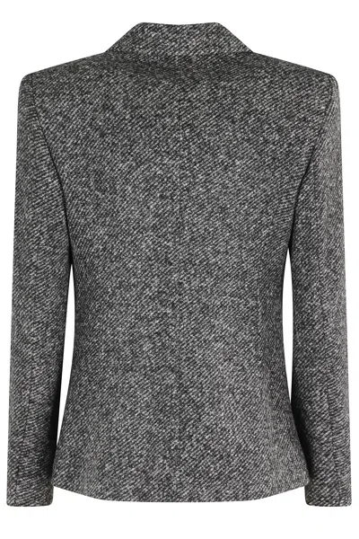 Seventy Tailored Gray Jacket With Notched Lapel In Black