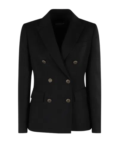 Dondup Black Doule-breasted Blazer In Black