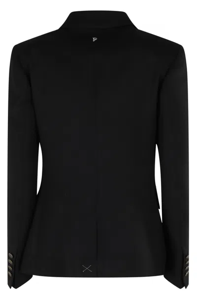 Dondup Black Doule-breasted Blazer In Black