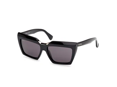 Max Mara Lee-3 Acetate Rectangular Sunglasses In Black