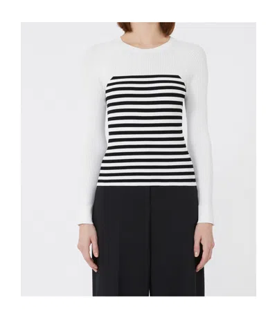 Max Mara Technical Viscose Sweater In White