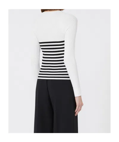 Max Mara Technical Viscose Sweater In White