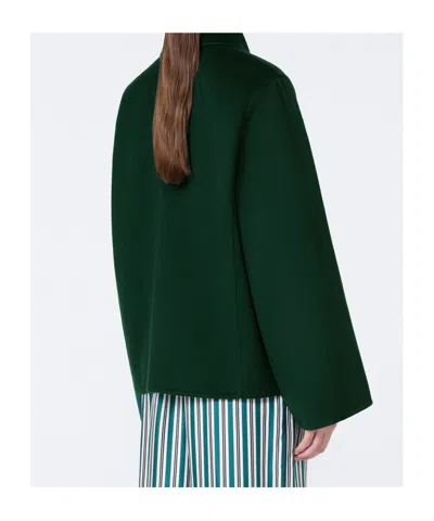 Max Mara Cashmere Broadcloth Coat In Green