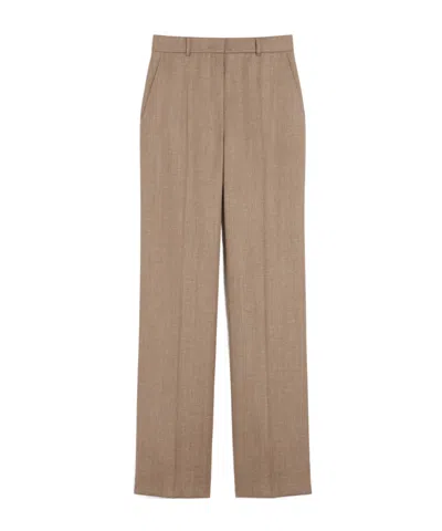 Max Mara Wool-blend Trousers In Brown