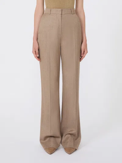Max Mara Wool-blend Trousers In Brown