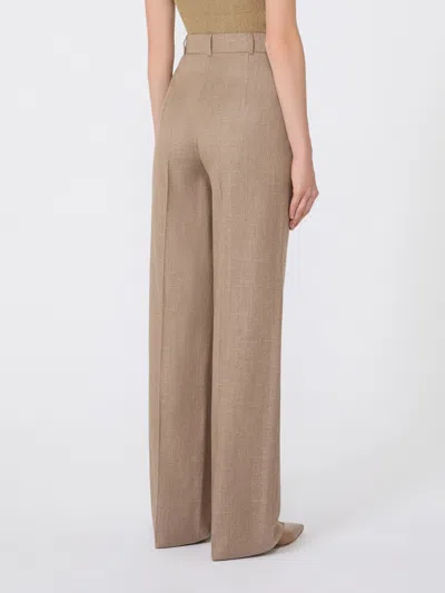 Max Mara Wool-blend Trousers In Brown