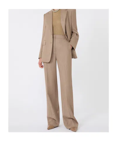 Max Mara Wool-blend Trousers In Brown