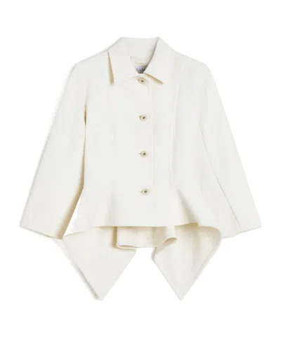 Max Mara Bonded Sable Jacket In White