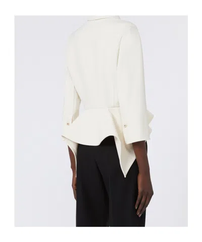 Max Mara Bonded Sable Jacket In White