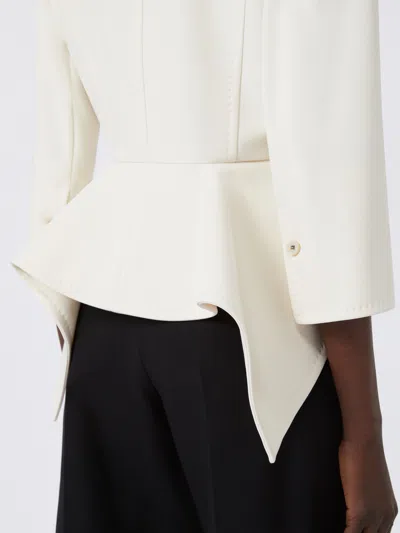 Max Mara Bonded Sable Jacket In White
