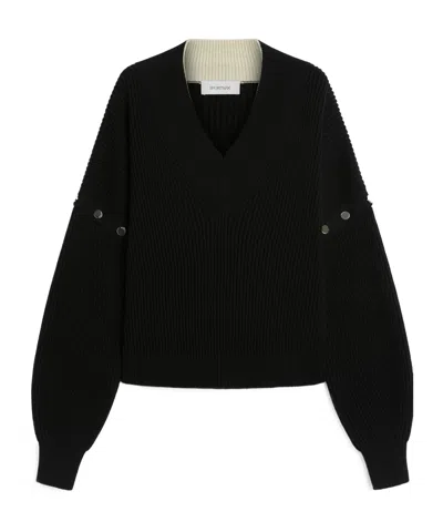 Sportmax Tay Oversized Jumper With Detachable Sleeves In Black