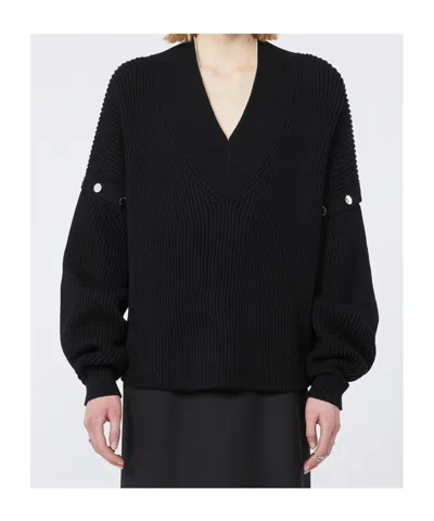 Sportmax Tay Oversized Jumper With Detachable Sleeves In Black