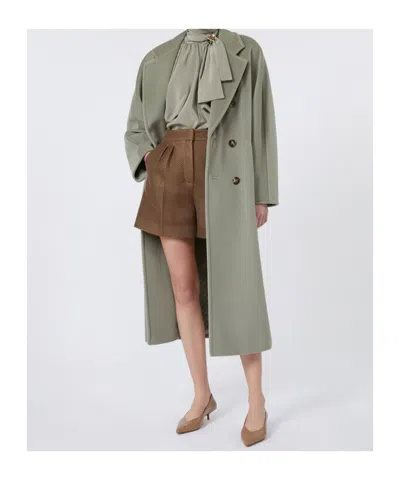 Max Mara Technical Mesh Shorts In Brown