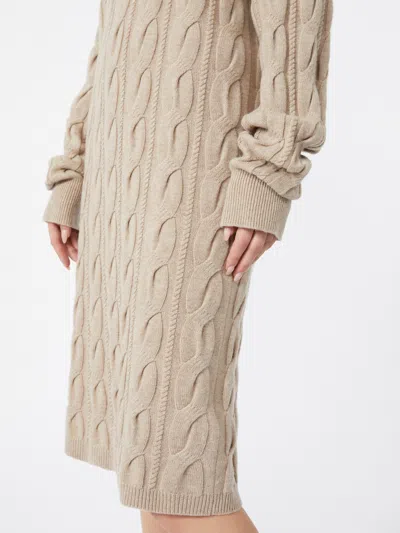 Max Mara Cable-knit Wool And Cashmere Dress In Neutral