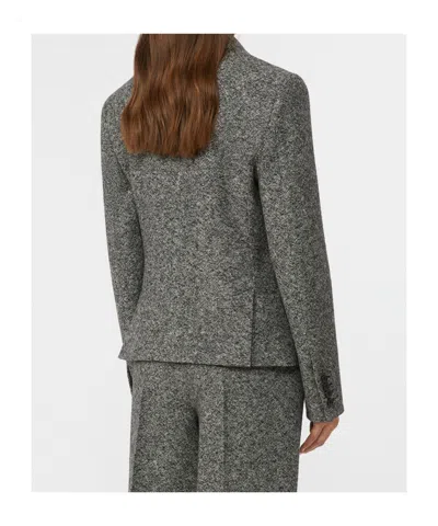 Max Mara Salmone Virgin Wool Blend Blazer In Gray