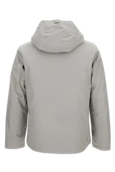 Woolrich Crestmont Hooded Zip-front Jacket In Gray