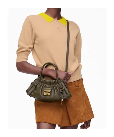 Marc Jacobs Womens Beech Cristina Logo-plaque Leather Satchel Bag In Brown