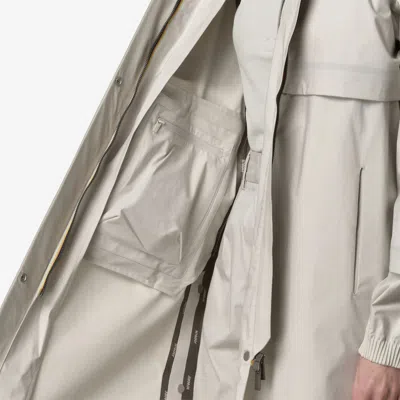 K-way Long Sleeve Snap Button Trench Coat In Gray