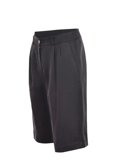 Alysi Belt Loop Shorts In Black