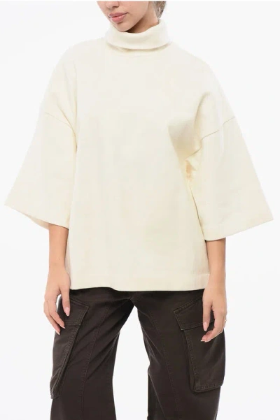 Fear Of God Oversize Fit Short Sleeves Turtleneck Sweater In Neutral