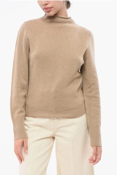 Filippa K Solid Color Wool And Cashmere Turtleneck Sweater In Brown