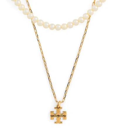 Tory Burch Kira Layered Necklace Jewelry Gold In White
