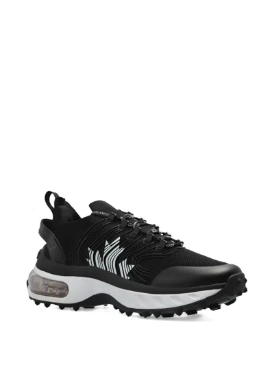 Dsquared2 Wave-pattern Lace-up Low-top Sneakers In Black