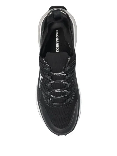 Dsquared2 Wave-pattern Lace-up Low-top Sneakers In Black