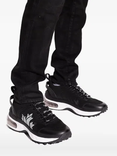 Dsquared2 Wave-pattern Lace-up Low-top Sneakers In Black