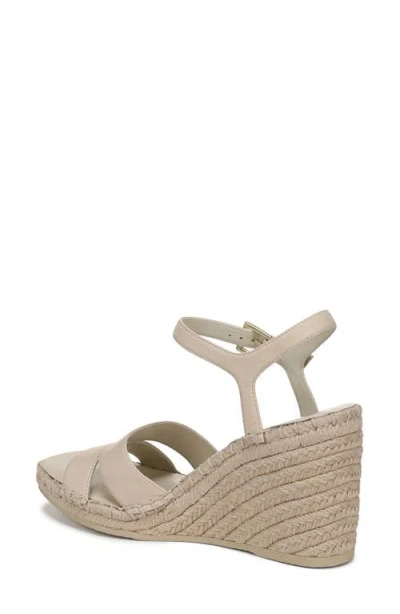 Vince Gwen Ankle Strap Espadrille Platform Wedge Sandal In Silver