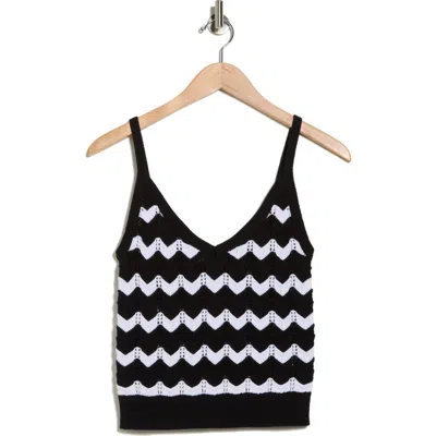 525 Izzie Chevron Stripe Pointelle Knit Tank In Multi