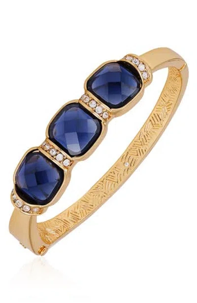 T Tahari Crystal Cluster Hinge Bracelet In Gold