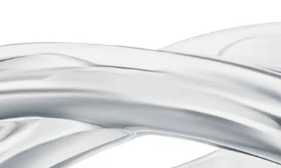 Simona Puffed Crossover Ring In Silver