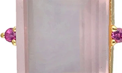 Ys Gems Semiprecious Stone Drop Earrings In Pink