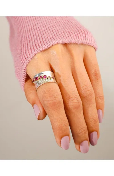 Ys Gems Two-tone Lab-grown Ruby Ring In Pink