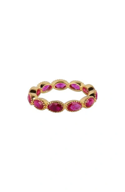 Ys Gems Lab-grown Ruby Eternity Ring In Pink