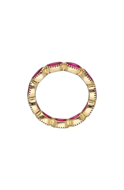 Ys Gems Lab-grown Ruby Eternity Ring In Pink