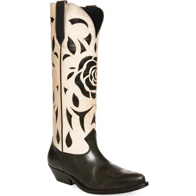 Golden Goose Wish Star Pointed Toe Tall Western Boot In Multi