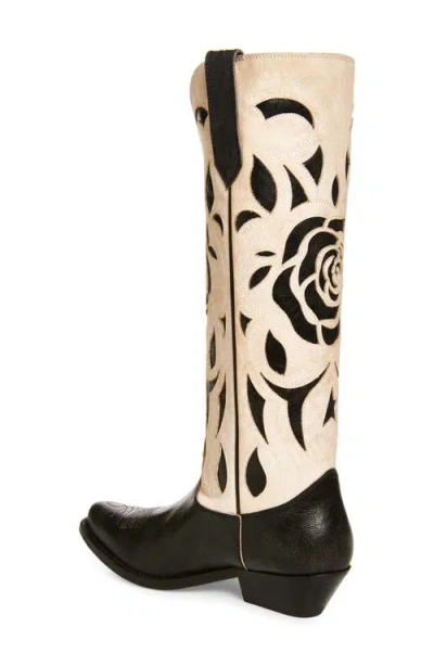 Golden Goose Wish Star Pointed Toe Tall Western Boot In Multi