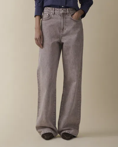 Jeanerica Belem Mid-rise Wide-leg Jeans In Gray