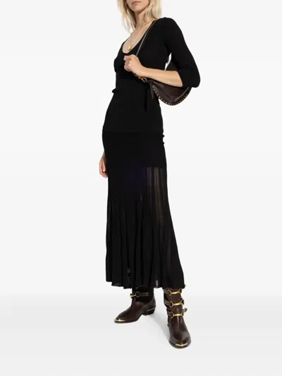 Isabel Marant Women Black Ribbed Crepe Knit Felicia Top In Multi