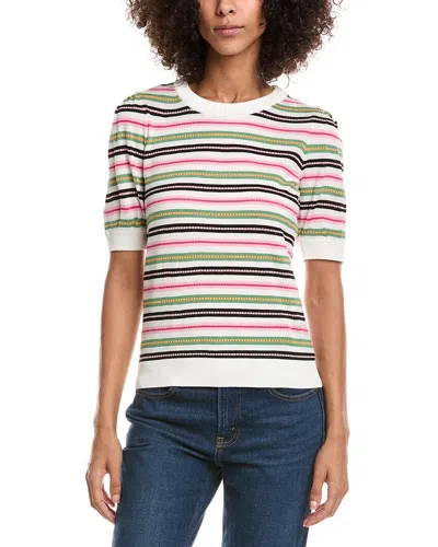 T Tahari Elbow Puff Sleeve Sweater In Multi