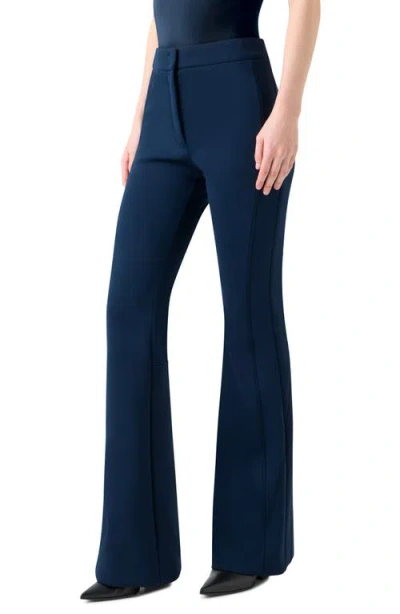 Akris Faris Techno Neoprene Bootcut Pants In Blue