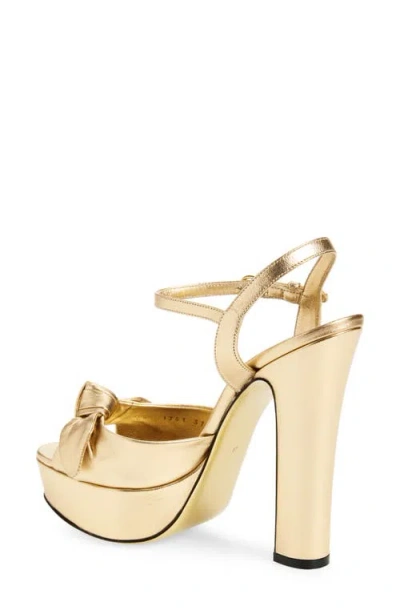 Dolce & Gabbana Metallic Leather Platform Sandals In Gold