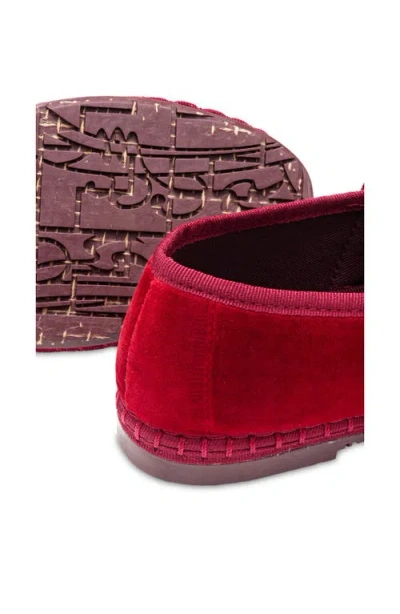 Flabelus Velvet Claire Mary Janes In Red